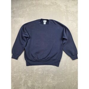 Vintage USA Olympic Sweatshirt Adult L Blue Blank Crewneck Pullover Fleece